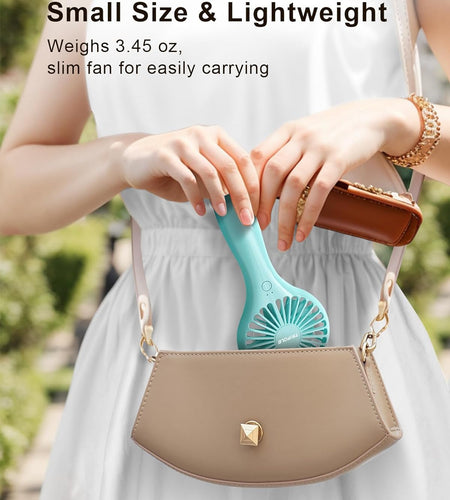 Mini Handheld Fan Battery Operated Small Personal Portable Fan Speed Adjustable USB Rechargeable Fan Cute Design Powerful Eyelash Fan for Stylish Kids Girls Women Men Indoor Outdoor Travelling