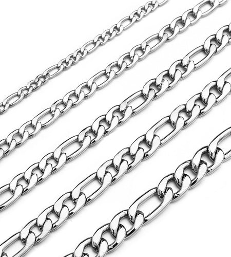 Figaro Chain Necklace Stainless Steel Real Gold Plated Chains for Men Women Jewelry