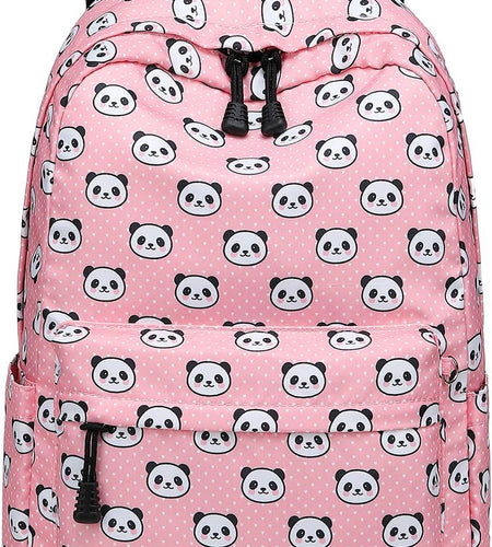 Lightweight Cute Panda Backpacks for Girls School Backpacks with Lunch Bag (Panda Pink Set)